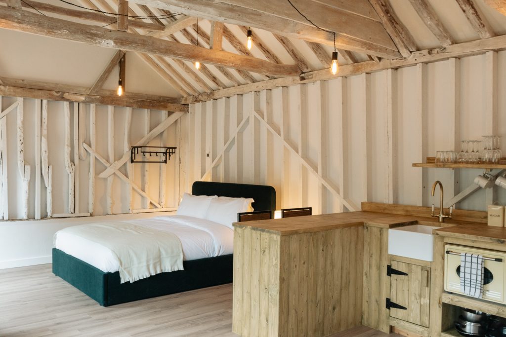 Interior of home which is available to rent at Henham Park, Suffolk, close to Sizewell C power station construction project